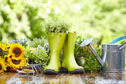 Team of Landscapers Dalston working on garden design